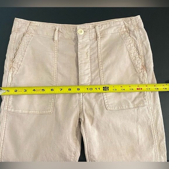 THE GREAT. Linen Cargo Straight Leg Cropped Pants - Picture 11 of 17